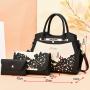 Latest new product ideas china supplier 3 pieces set Hollow Out bags ladies women's handbags set