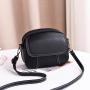 Bolsos New Fashion Student Mobile Phone Single Shoulder Bag Simple Ladies Small Round Bag Pu Pure Color Zipper Crossbody Bag