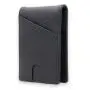 rfid blocking genuine leather carbon fiber wallet with strap men's thin bifold wallet with metal money clip
