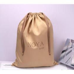 Wholesale Drawstring Gift Thick Satin Silk Hair Extension Packaging Dust Bag With Custom Logo Luxury Dust Satin Pouch