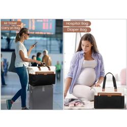 LOVEVOOK 4pc New Design High Quality Leather Diaper Tote Bag Large Waterproof Nappy Baby Bag for Mum organizer travel diaper bag