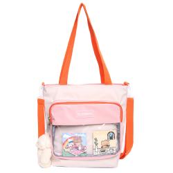 Fast delivery custom transparent pvc pin display messenger shoulder tote bags crossbody ita bags for sale
