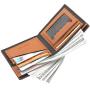 ZR654 Men Short Wallet Card Holder Card Positions Case Open Frosting Purse Retro Money Clip Billfold Dollars PU Open Wallet
