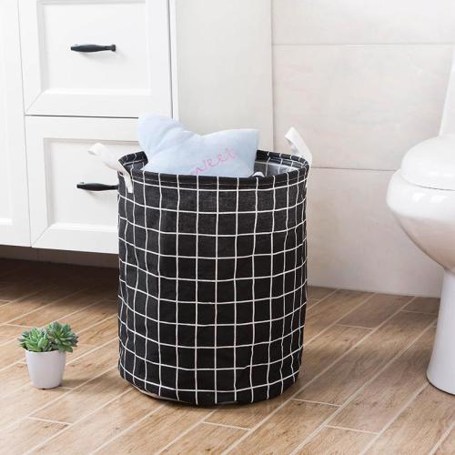 SN038 Fashion Waterproof Portable Foldable Collapsible Laundry Hamper Dirty Clothes Storage Cotton Laundry Basket