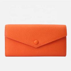 Custom Logo Trendy Fashion Long Envelope Ladies Wallet Pu Leather Purse Factory Wholesale Minimalist Wallet Women