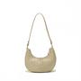 2024 OEM Luxury Designer Single Handle Woven Shoulder Bag Handmade Vegan Leather Lined Custom Logo Women's Pillow moon Shape