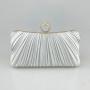 New Satin pleated clutch rhinestone ring head crossbody bags custom wrinkle pattern evening clutch bags for Party Wedding Bridal evening bag 2024