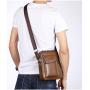 WTB064 Casual Vintage PU Leather Shoulder Bag Small Messenger Bag for Men Lifestyle Crossbody Bag for Travel Work Business