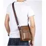 WTB064 Casual Vintage PU Leather Shoulder Bag Small Messenger Bag for Men Lifestyle Crossbody Bag for Travel Work Business