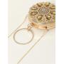 Fashion Round Handbags good quality rhinestone bag lady chain shoulder bag purse gold flower evening clutch bags handbag