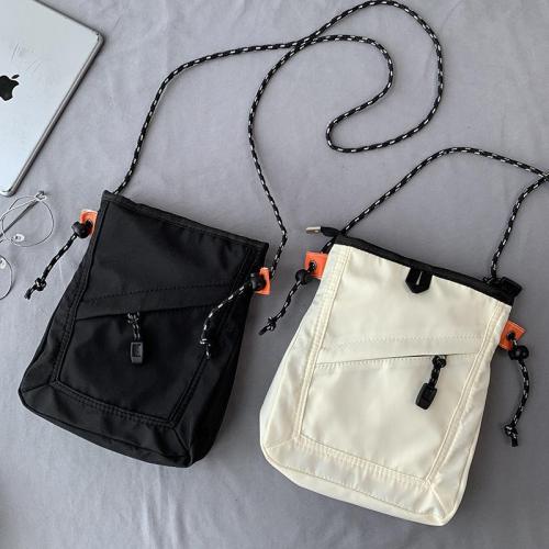 Unisex Small Square Canvas Crossbody Bag Trendy Korean Style Fashion Student Mobile Phone Bag