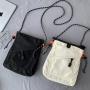 Unisex Small Square Canvas Crossbody Bag Trendy Korean Style Fashion Student Mobile Phone Bag