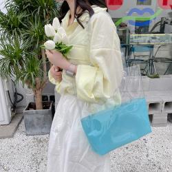 Gelory Wholesale New Summer PVC Transparent Jelly Bag Large Capacity Shoulder Tote Bag Beach Bag