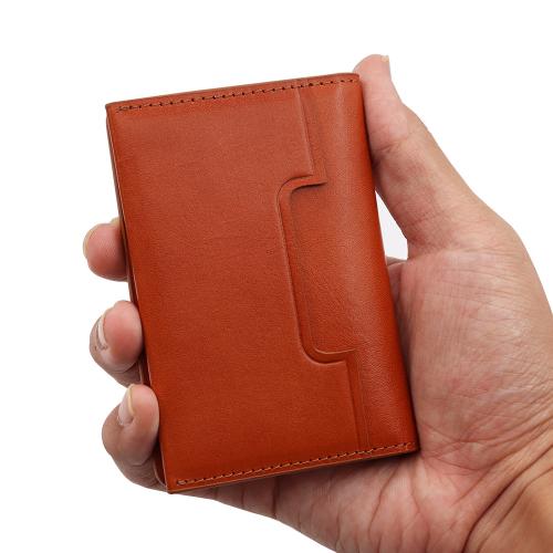 Custom logo men leather credit card holder wallet leather slim card holder wallet for men