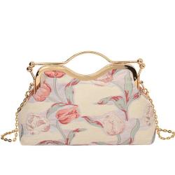 ZR586 Woman Oxford Cloth China Style Bag Daily Life Girl Chain Square Single Shoulder Crossbody Bag Girl Flower Party Dinner Bag