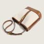2024 new trend large-capacity canvas stitching bucket bag simple contrast color Joker shoulder bag