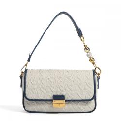 Niche Design Lock Catch High Sense Pleated Bag 2022 Fashion Spring Winter Messenger Bag Lucky Bead Borse Contrast Color Bag