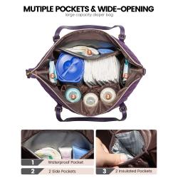 LOVEVOOK Dropshipping Multifunctional Quilted Shoulder Mummy Bag with Pacifier Holder Changing Pad trendy Large Diaper Tote Bag