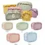 Keymay Fashion Women Girls Gift Bag Zipper Toiletries Organizer Gingham Makeup Bag Pouch Plaid Ruffle Cosmetic Bag