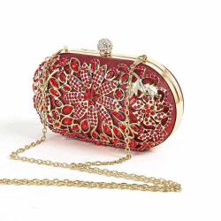 New arrival rhinestone clutch bag golden ladies purses diamond flowers clutch handbag wedding party evening bags