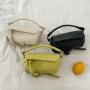 New Design Korean PU Soft Leather Pleated Hand Bag Female Fashion Candy Color Mini Clutch Bag Cylinder Handbag