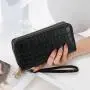 New Fashion and Popular Crocodile Pattern Double Zipper Wallet
