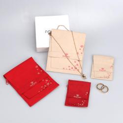 Luxury Custom Logo Microfiber Envelope Jewelry Packaging Bag Necklace Earring Flap Envelope Microfiber Bag