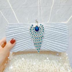 New Clutch Bag Small Banquet Party Shoulder Crossbody  Bags Peacock pattern Women's Dress Dinner Bag