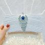 New Clutch Bag Small Banquet Party Shoulder Crossbody  Bags Peacock pattern Women's Dress Dinner Bag