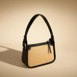 Customized Fashion Popular Straw Woven Pu Handbags Girls Hot Sell Beach Hand Bags Women Quality Shoulder Purses For Ladies