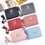 OEM141 Fashion Small Female Purse Short Purse Lady Letter Zipper Short Clutch Wallet Solid Vintage Matte Women Wallet