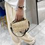 Women's Small Bag 2024 New Korean Fashion Knitted Handbags Ladies Crossbody Shoulder Bag Trendy Female Beach Grass Woven Bag