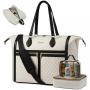 LOVEVOOK large capacity quilted luxury Carry on Overnight Bag with Toiletry Bag for women weekender travel luggage duffel bags