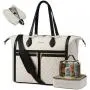 LOVEVOOK large capacity quilted luxury Carry on Overnight Bag with Toiletry Bag for women weekender travel luggage duffel bags