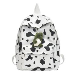 ZR187 2023 Korean Version Of Harajuku Sen Series Girls' Nylon Backpack Versatile Ins Super Fire Cow Pattern Backpack