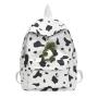 ZR187 2023 Korean Version Of Harajuku Sen Series Girls' Nylon Backpack Versatile Ins Super Fire Cow Pattern Backpack