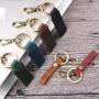 Custom Logo Vintage Genuine Leather Keychain Holder Crazy Horse Leather Men Women Car Key Organizer Case Holder