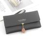 Fashion Korean Long Wallet for Lady Women's Multi Card Large Capacity Mobile Phone Bag Personalized Leaf Pendant Women's Wallet