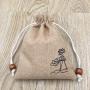 Natural Jute Gift Drawstring Pouch With Logo Print