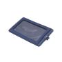 Wholesale staff id name badge card holder lanyard available saffiano pattern pu id working card holder