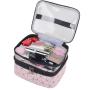Wholesale Customized Fashion Ladies Makeup Case Large Capacity Double Layer Tote PVC Clear Travel Cosmetic Bag
