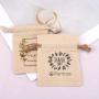 8*10cm Custom Logo Printing Recyclable Cotton Drawstring Bag For Jewelry Packing Small Natural Muslin Gift Jewelry Pouch