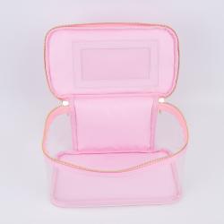 Keymay RTS Personalized Chenille Letter Large Capacity Waterproof Clear Toiletry Travel Bag Makeup Storage Bag New Cosmetic Bag