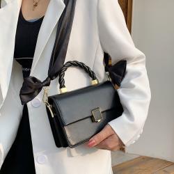 Street Fashion Women Scarves Handbags China Wholesale PU Lady Bags Girl Pure Color Zipper & Hasp Square Handbag
