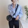 Korean new style women's messenger bag fashion trend single shoulder bag fold wide shoulder strap clip dumplings