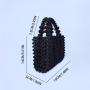Custom  acrylic resin beads square hand bag Wholesale New Design Clutch Evening Bag Handmade Black Beaded Bags Handbag