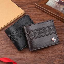 Men's Fashionable Casual Wallet Embossed Multi-Card Thin Soft Coin Purse Waterproof Open Closure Type for Youth