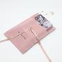 Custom Black Logo Printed Pink Velvet Flap Gift Jewelry Makeup Envelope Pouch Dust Clothing Packaging Velvet Bag