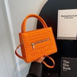 2024 new ladies handbag fashion shoulder armpit women's bag leisure large capacity solid color crocodile print crossbody bag