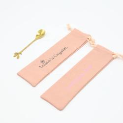 Luxury Cotton Linen Drawstring Bag For Chopsticks Spoon Eyebrow Pencil Packaging Long Cotton Linen Jewelry Pouch